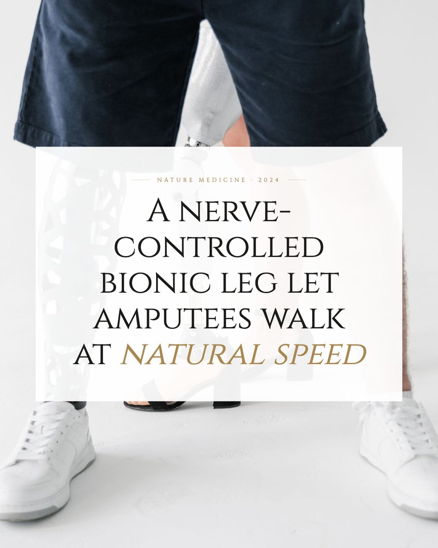Crescent Discovery Series cover: A nerve-controlled bionic leg let amputees walk at natural speed