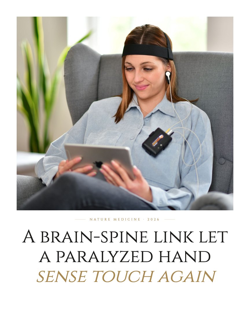 Crescent Discovery Series cover: A brain-spine link let a paralyzed hand sense touch again