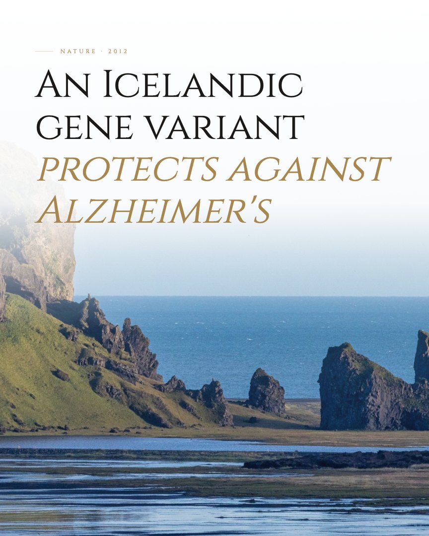 Crescent Discovery Series cover: An Icelandic gene variant protects against Alzheimer's