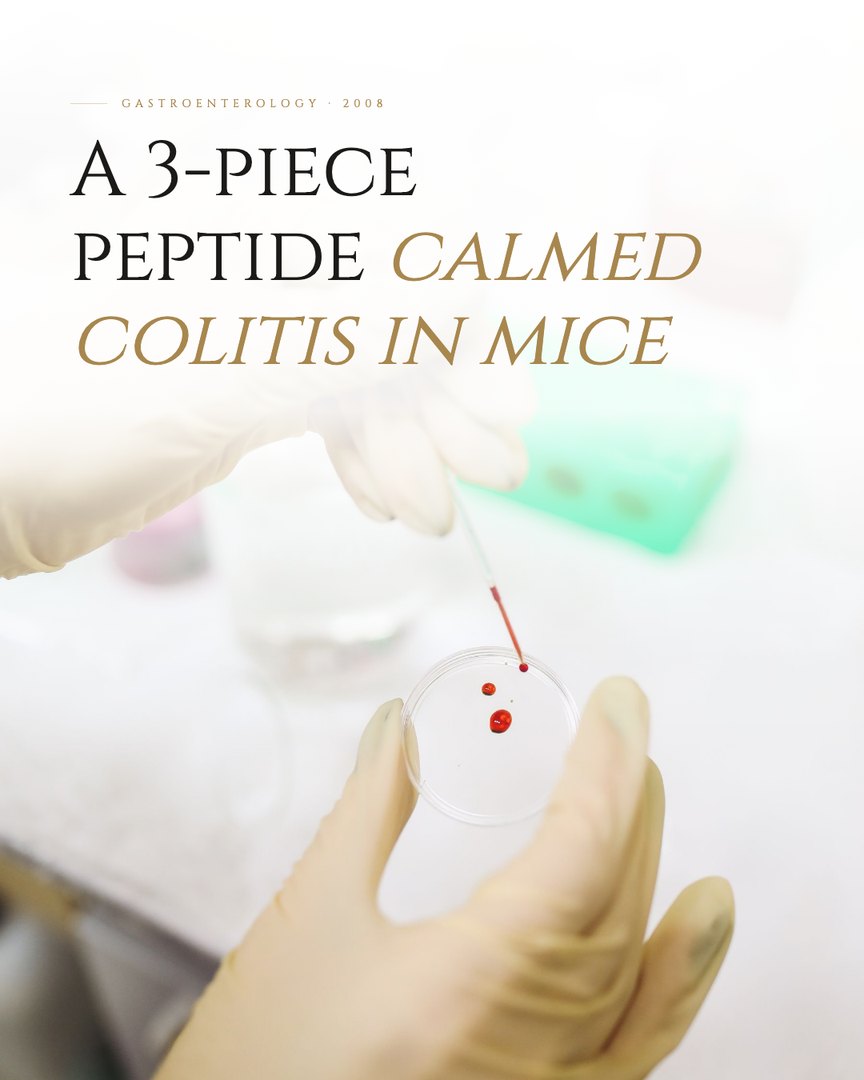 Crescent Discovery Series cover: A 3-piece peptide calmed colitis in mice