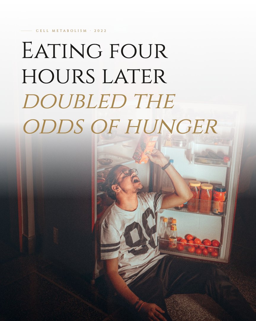 Crescent Discovery Series cover: Eating four hours later doubled the odds of hunger