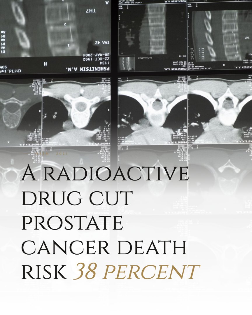 Crescent Discovery Series cover: A radioactive drug cut prostate cancer death risk 38 percent