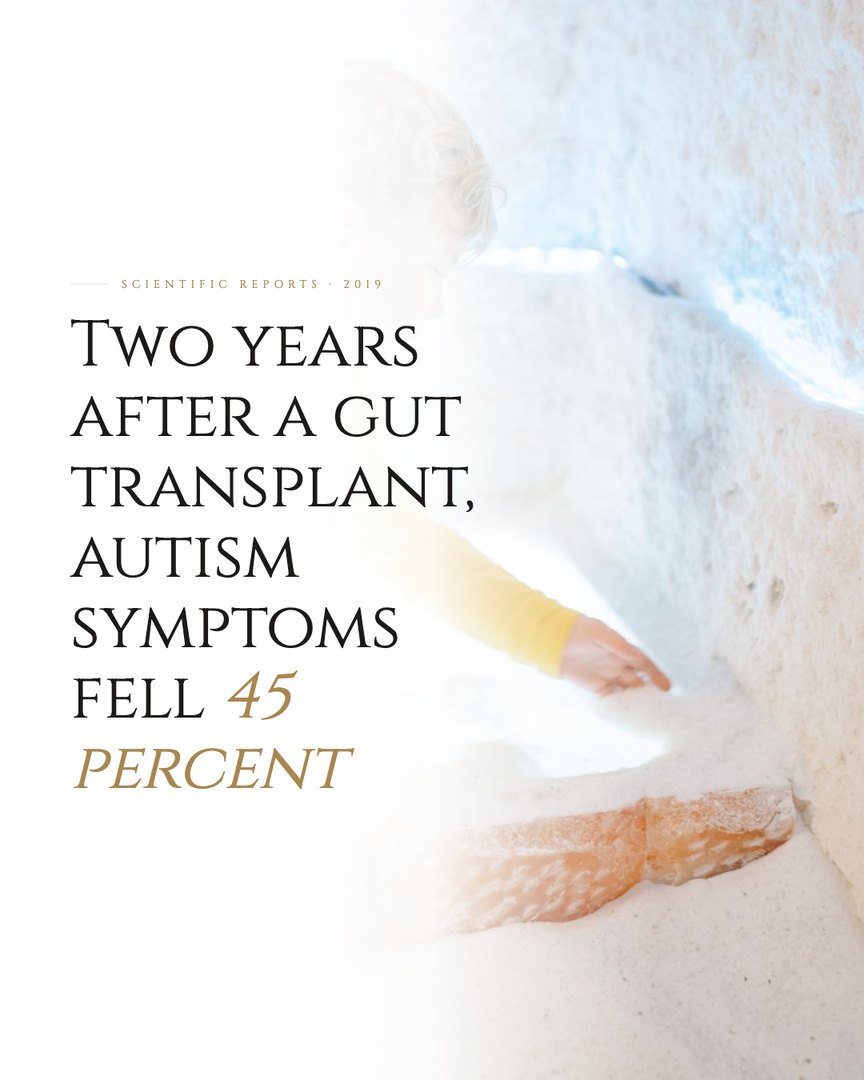 Crescent Discovery Series cover: Two years after a gut transplant, autism symptoms fell 45 percent