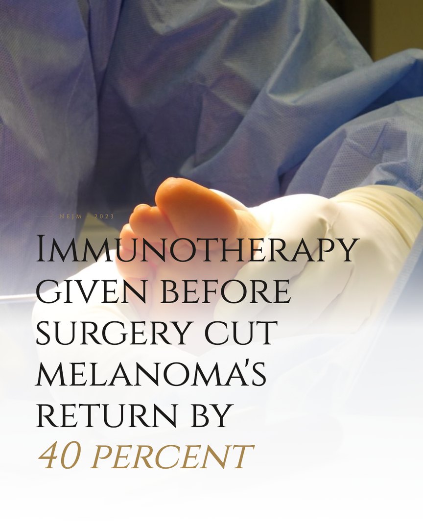 Crescent Discovery Series cover: Immunotherapy given before surgery cut melanoma's return by 40 percent