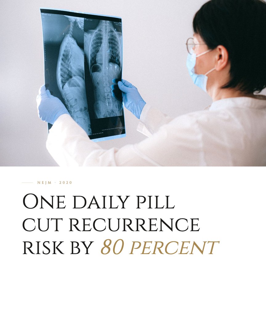 Crescent Discovery Series cover: One daily pill cut recurrence risk by 80 percent