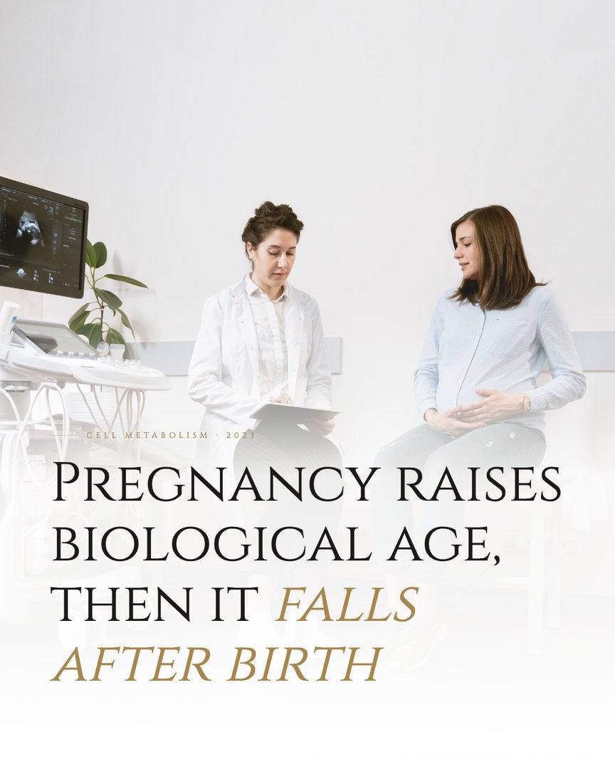 Crescent Discovery Series cover: Pregnancy raises biological age, then it falls after birth