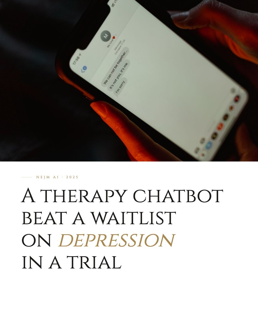 Crescent Discovery Series cover: A therapy chatbot beat a waitlist on depression in a trial