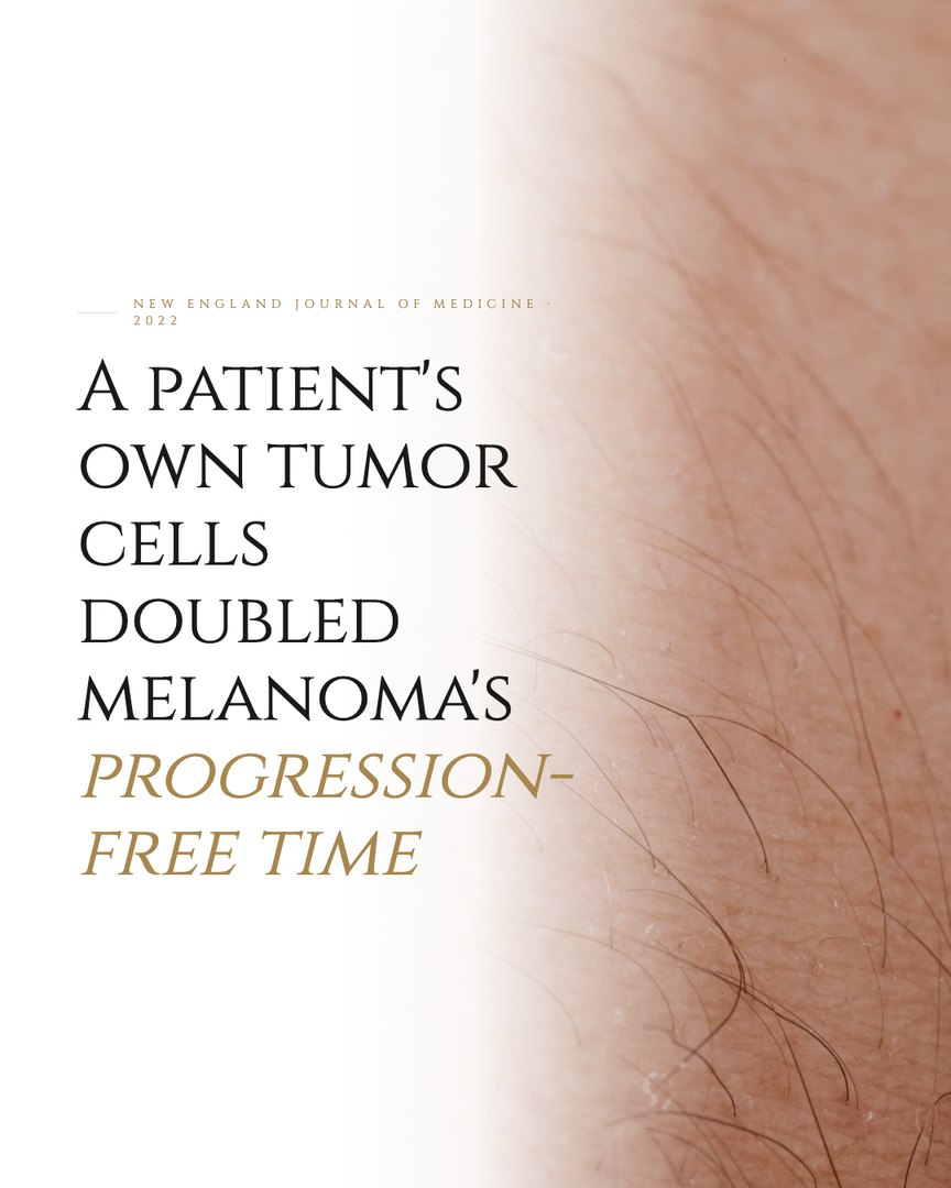 Crescent Discovery Series cover: A patient's own tumor cells doubled melanoma's progression-free time